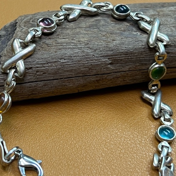 Jewelry - Vintage 925 Sterling Silver Italy "XO" Hug & Kisses Link Bracelet